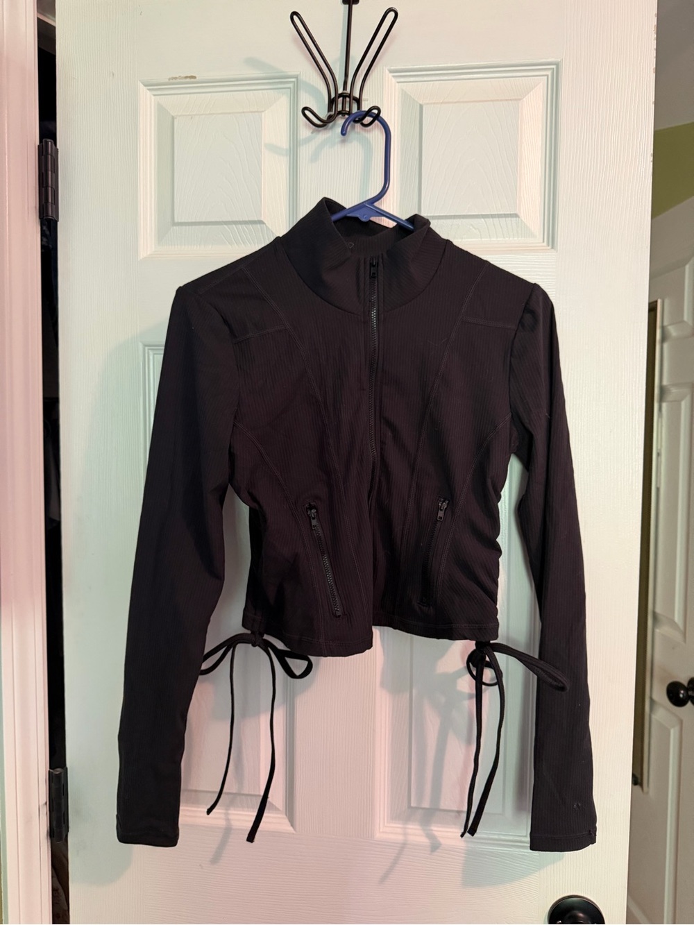 PacSun Black Cropped Utility Jacket with Drawstring Ties